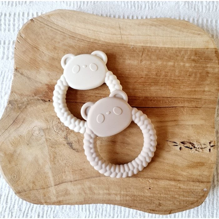 Siliconen Bijtring Pandabeer - Beige
