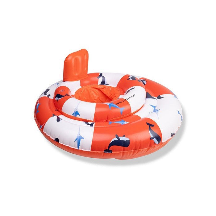 Baby Float Swim Essentials - Ocean Stripes - Wit/Rood 0-1 jaar