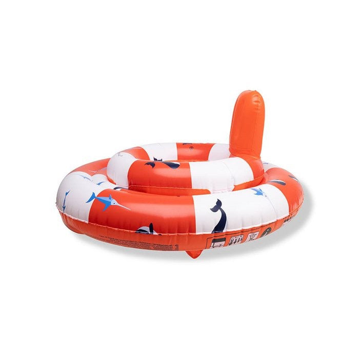 Baby Float Swim Essentials - Ocean Stripes - Wit/Rood 0-1 jaar