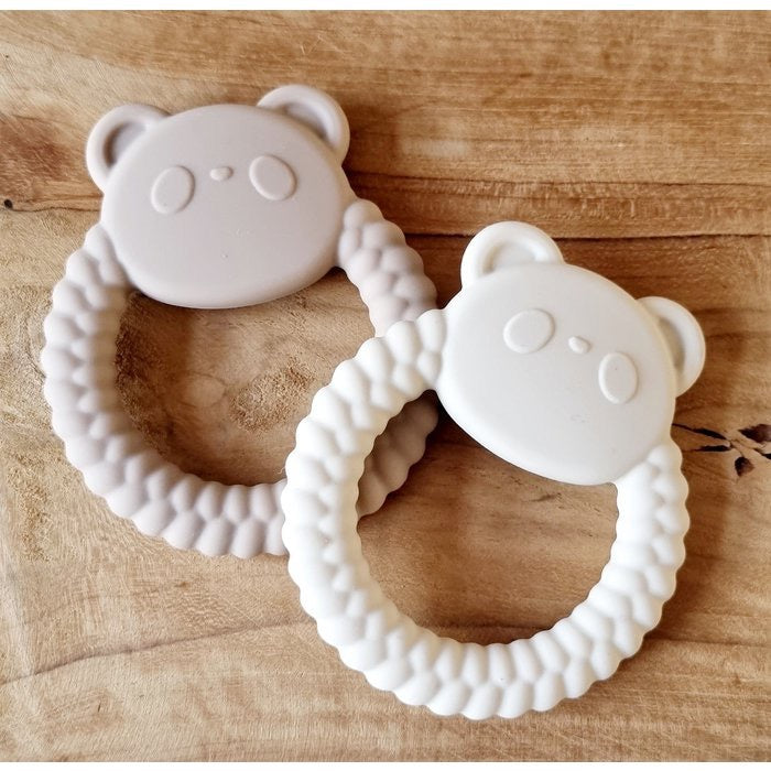 Siliconen Bijtring Pandabeer - Beige
