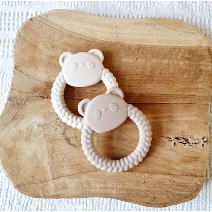 Siliconen Bijtring Pandabeer - Beige