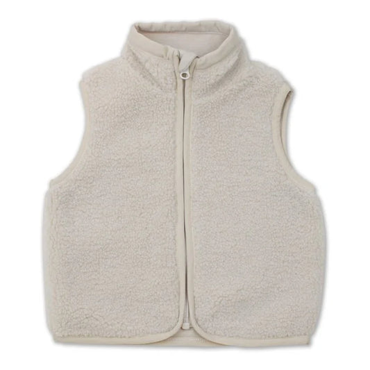 Baby Pluche Bodywarmer – Beige - Maat 80