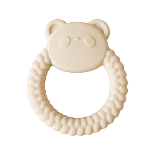 Siliconen Bijtring Pandabeer - Beige/Crème